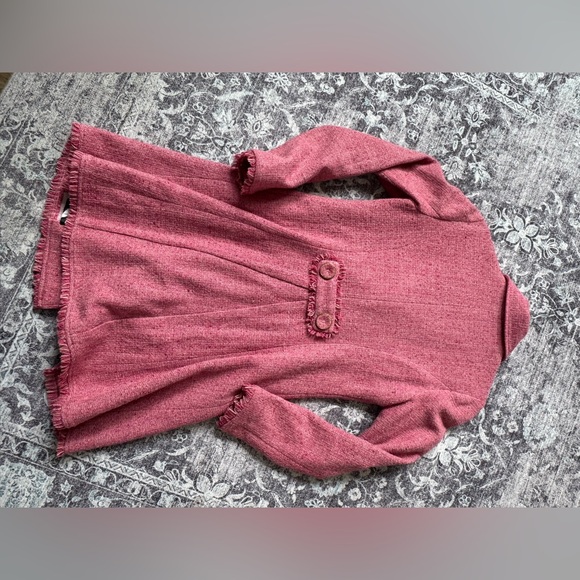 CAbi Pink Trench Coat with Gold Buttons Sz 4 - Picture 5 of 6